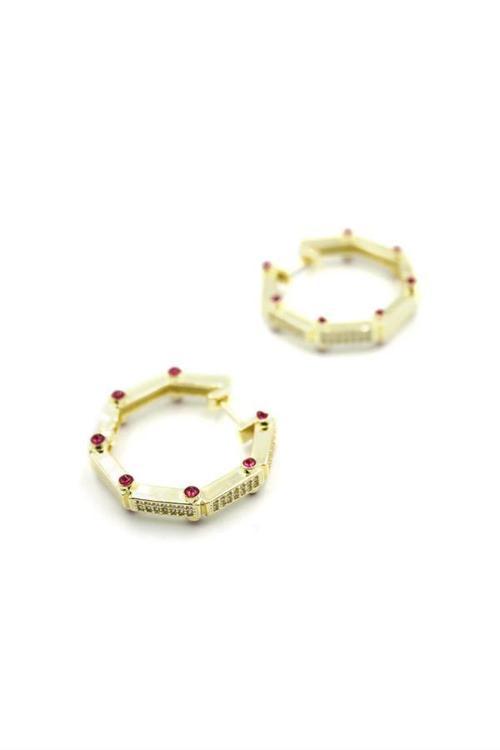 Taşlı Serenay  Küpe - Altın