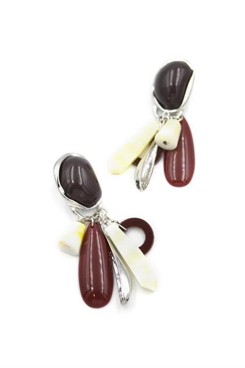 Boncuklu Küpe - Gümüş