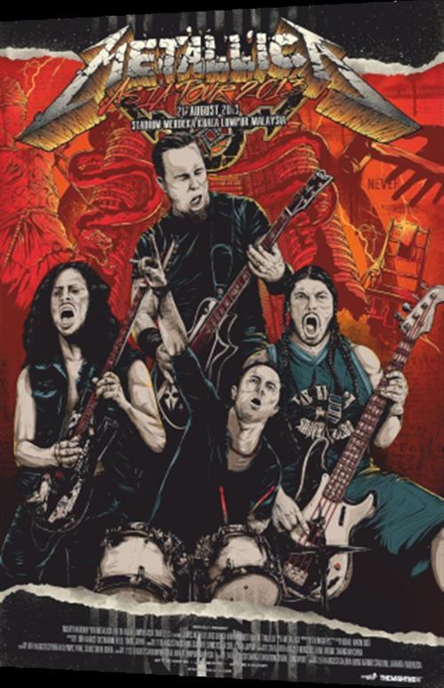 Metallica Grup Retro Ahşap Poster 20x30