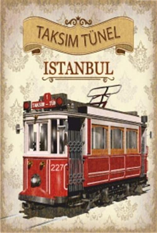 Taksim Tünel İstanbul Tramvay Retro Ahşap Poster 20x30