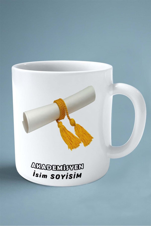 Art hedi̇ye akademisyen öğretim üyesi Baskılı Kupa Bardak Çift Taraflı baskı kişiye özel model 5