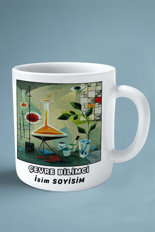 Art hedi̇ye çevrebilimci çevre bilimci Meslek Baskılı Kupa Bardak Çift Taraflı baskı kişiye özel model 11