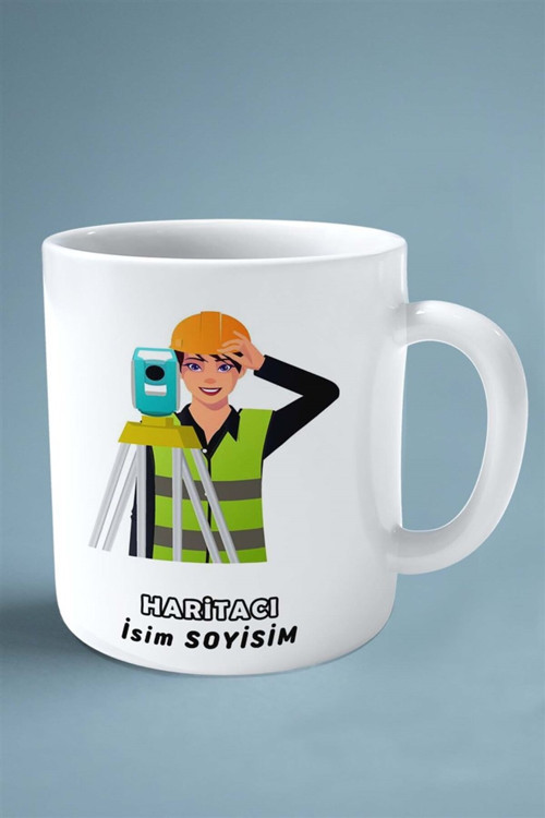 Art hedi̇ye haritacı harita Meslek Baskılı Kupa Bardak Çift Taraflı baskı kişiye özel model 1