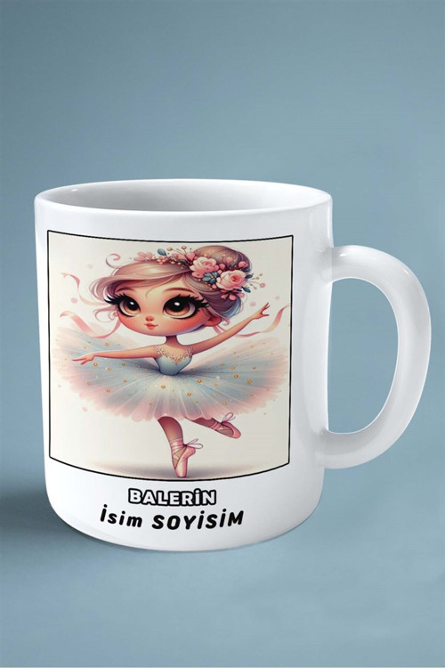 Art hedi̇ye balerin Baskılı Kupa Bardak Çift Taraflı baskı kişiye özel model 31