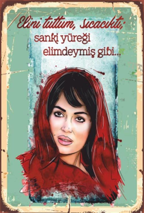 Yeşilçam Replikler Türkan Şoray Retro Ahşap Poster 20x30