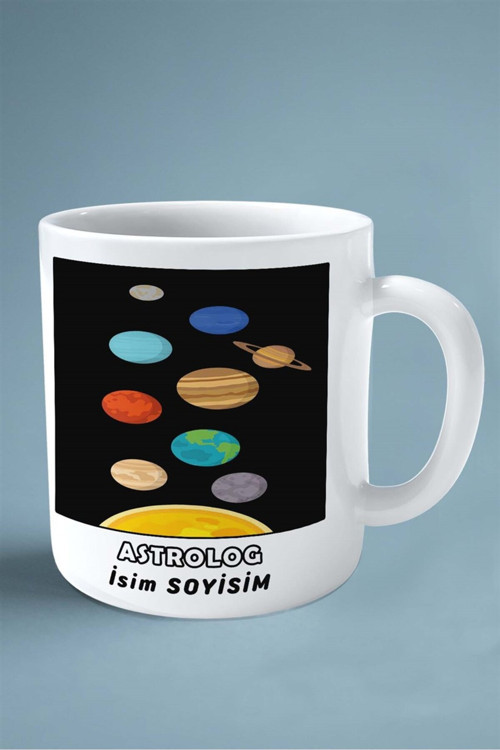 Art hedi̇ye astrolog Baskılı Kupa Bardak Çift Taraflı baskı kişiye özel model 23