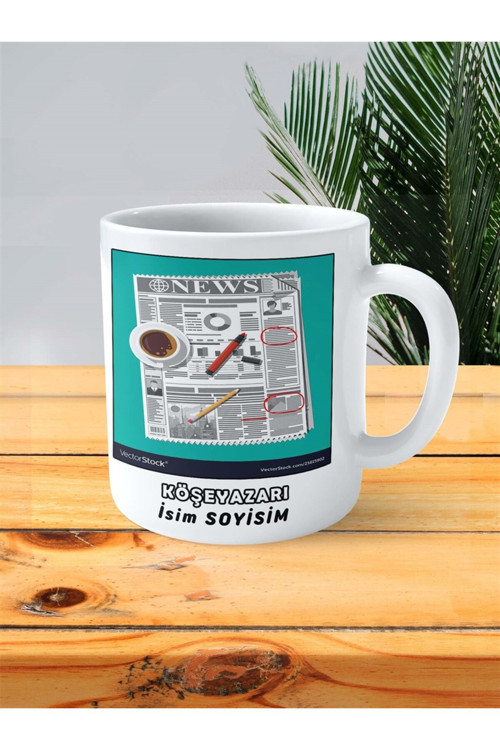 Art hedi̇ye köşe yazarı Meslek Baskılı Kupa Bardak Çift Taraflı baskı kişiye özel model