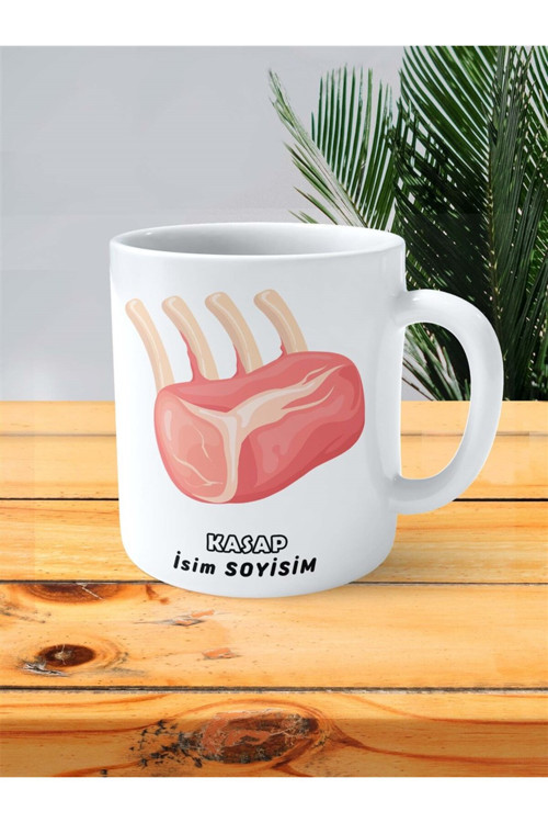 Art hedi̇ye kasap Meslek Baskılı Kupa Bardak Çift Taraflı baskı kişiye özel model