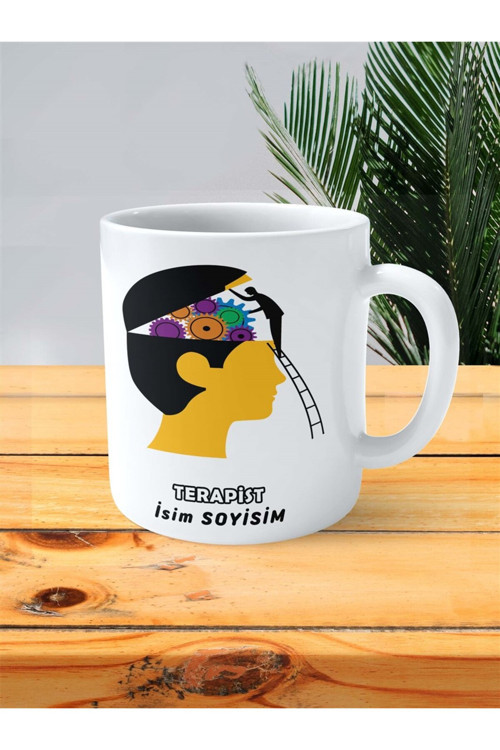 Art hedi̇ye terapist Meslek Baskılı Kupa Bardak Çift Taraflı baskı kişiye özel model 1