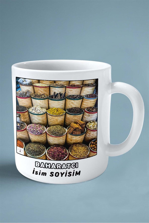 Art hedi̇ye baharatcı Baskılı Kupa Bardak Çift Taraflı baskı kişiye özel model 8