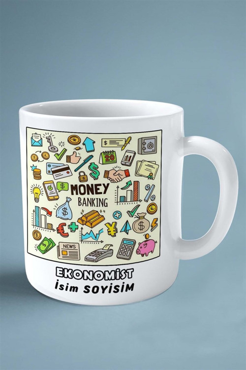 Art hedi̇ye ekonomist Meslek Baskılı Kupa Bardak Çift Taraflı baskı kişiye özel model 16