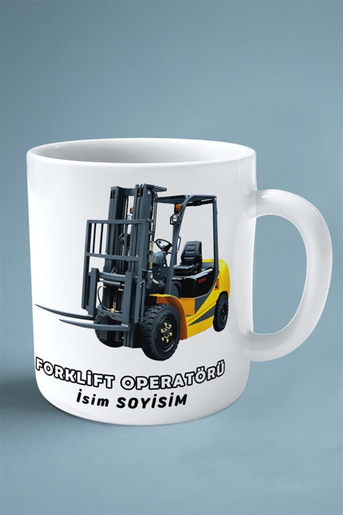 Art hedi̇ye forklift operatörü Meslek Baskılı Kupa Bardak Çift Taraflı baskı kişiye özel model 5