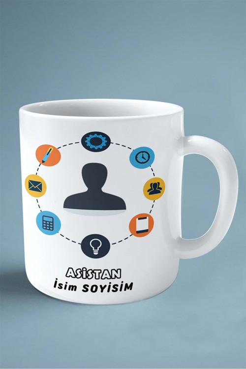 Art hedi̇ye asistan Baskılı Kupa Bardak Çift Taraflı baskı kişiye özel model 9