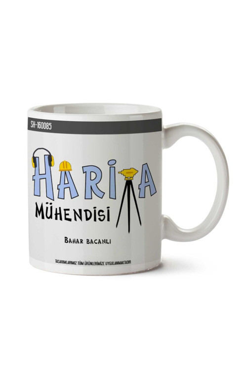 Art hedi̇ye Kişiye Özel Harita Mühendisi (4) Kupa Bardak