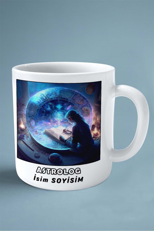 Art hedi̇ye astrolog Baskılı Kupa Bardak Çift Taraflı baskı kişiye özel model 21