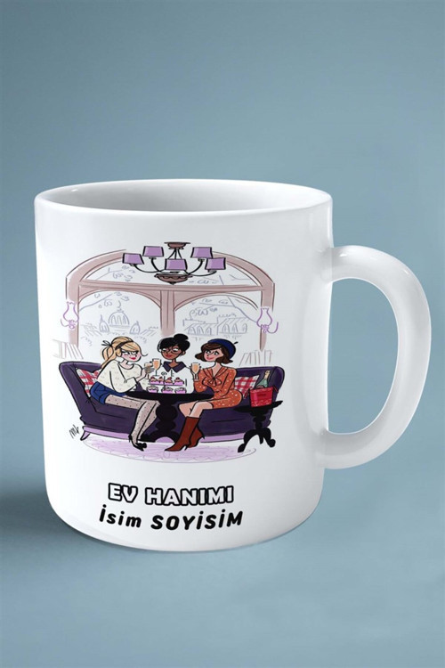 Art hedi̇ye ev hanımı Meslek Baskılı Kupa Bardak Çift Taraflı baskı kişiye özel model 1