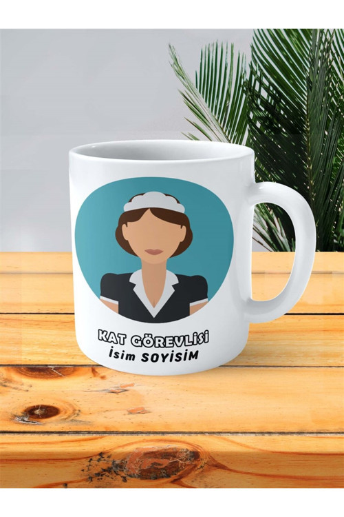 Art hedi̇ye kat görevlisi Meslek Baskılı Kupa Bardak Çift Taraflı baskı kişiye özel model