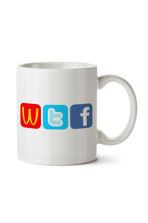 Art hedi̇ye WTF Mcdonalds Twitter Facebook Logos iki Tarafı Baskılı Kupa Bardak