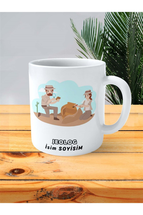 Art hedi̇ye jeolog Meslek Baskılı Kupa Bardak Çift Taraflı baskı kişiye özel model