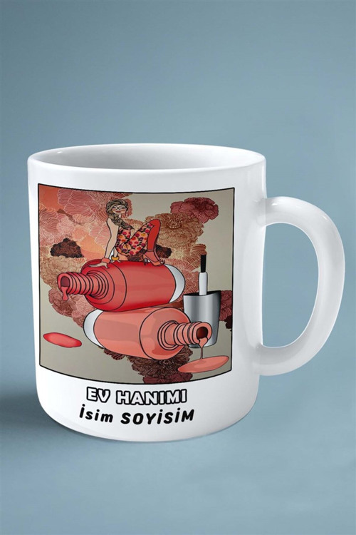 Art hedi̇ye ev hanımı Meslek Baskılı Kupa Bardak Çift Taraflı baskı kişiye özel model 8