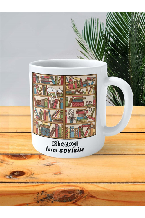 Art hedi̇ye kitapçı kitap Meslek Baskılı Kupa Bardak Çift Taraflı baskı kişiye özel model