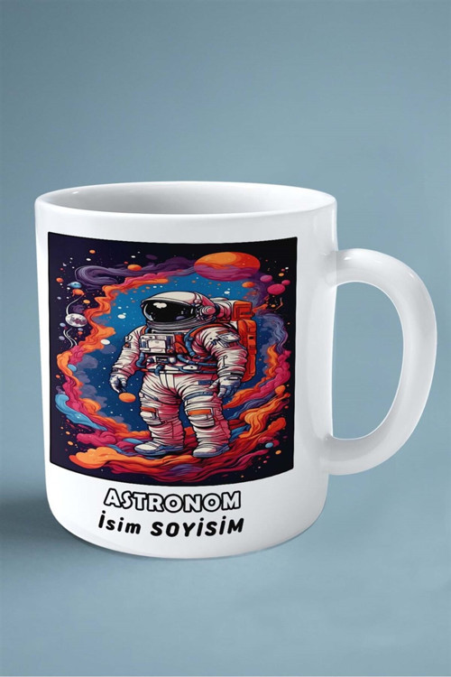 Art hedi̇ye astronom Baskılı Kupa Bardak Çift Taraflı baskı kişiye özel model 9