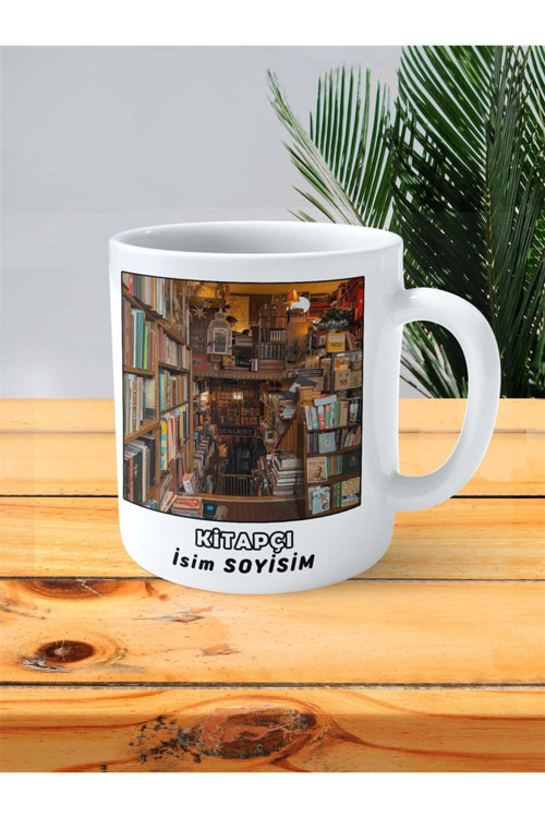 Art hedi̇ye kitapçı kitap Meslek Baskılı Kupa Bardak Çift Taraflı baskı kişiye özel model