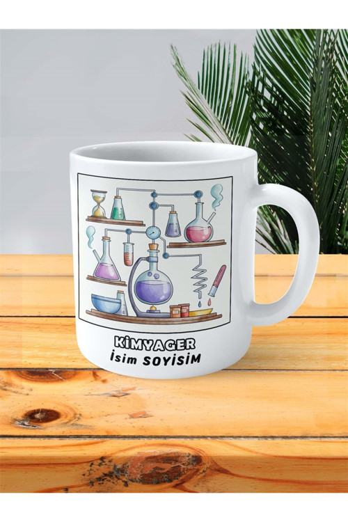 Art hedi̇ye kimyager kimya Meslek Baskılı Kupa Bardak Çift Taraflı baskı kişiye özel model