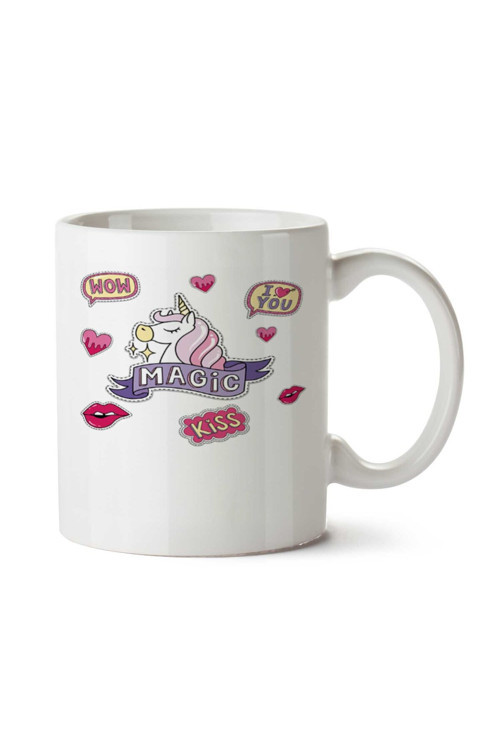 Art hedi̇ye Unicorn Magic Kiss Wow iki Tarafı Baskılı Kupa Bardak