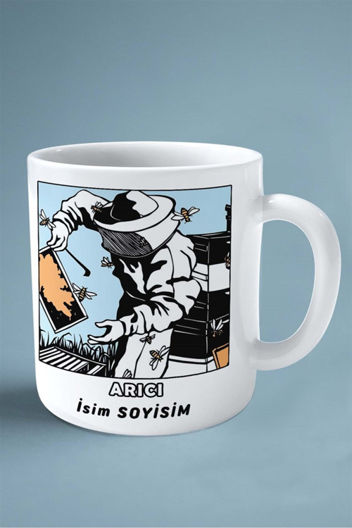 Art hedi̇ye arıcı arı Baskılı Kupa Bardak Çift Taraflı baskı kişiye özel model 15
