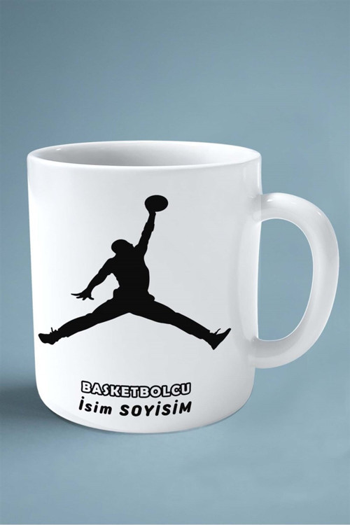 Art hedi̇ye basketbolcu basketbol basket Baskılı Kupa Bardak Çift Taraflı baskı kişiye özel model 8