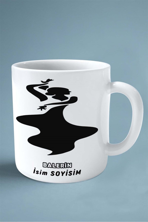Art hedi̇ye balerin Baskılı Kupa Bardak Çift Taraflı baskı kişiye özel model 15