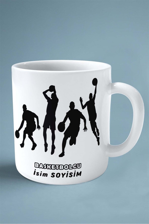 Art hedi̇ye basketbolcu basketbol basket Baskılı Kupa Bardak Çift Taraflı baskı kişiye özel model 4