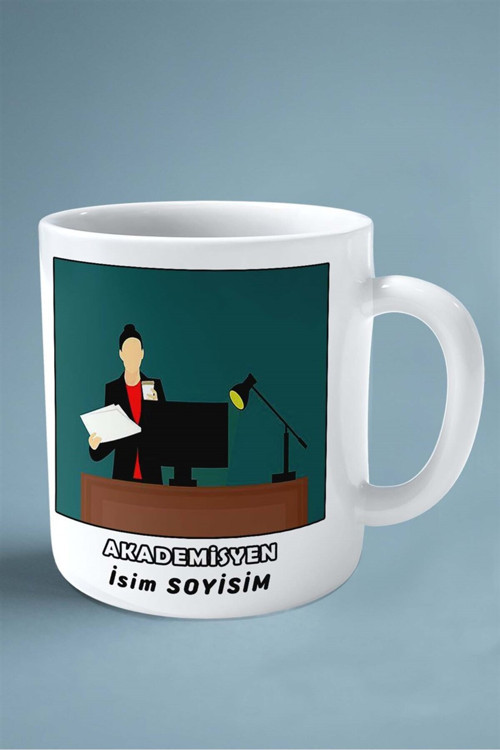 Art hedi̇ye akademisyen öğretim üyesi Baskılı Kupa Bardak Çift Taraflı baskı kişiye özel model 8