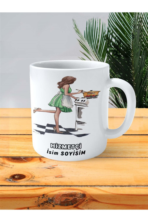 Art hedi̇ye hizmetçi Meslek Baskılı Kupa Bardak Çift Taraflı baskı kişiye özel model