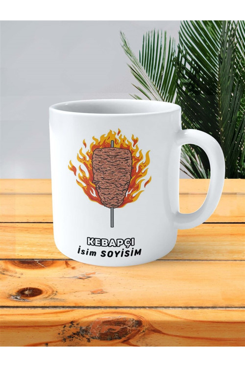 Art hedi̇ye kebapçı kebap Meslek Baskılı Kupa Bardak Çift Taraflı baskı kişiye özel model