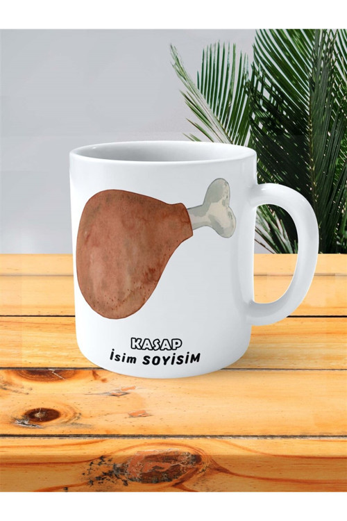 Art hedi̇ye kasap Meslek Baskılı Kupa Bardak Çift Taraflı baskı kişiye özel model