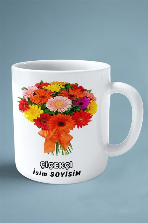 Art hedi̇ye çiçek çiçekçi Meslek Baskılı Kupa Bardak Çift Taraflı baskı kişiye özel model 4
