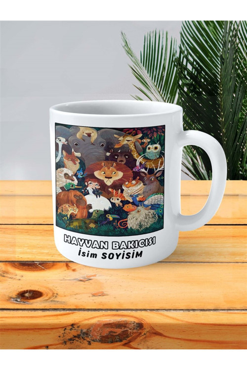 Art hedi̇ye hayvan bakıcısı Meslek Baskılı Kupa Bardak Çift Taraflı baskı kişiye özel model
