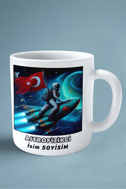 Art hedi̇ye Astrofizikçi Baskılı Kupa Bardak Çift Taraflı baskı kişiye özel model 7