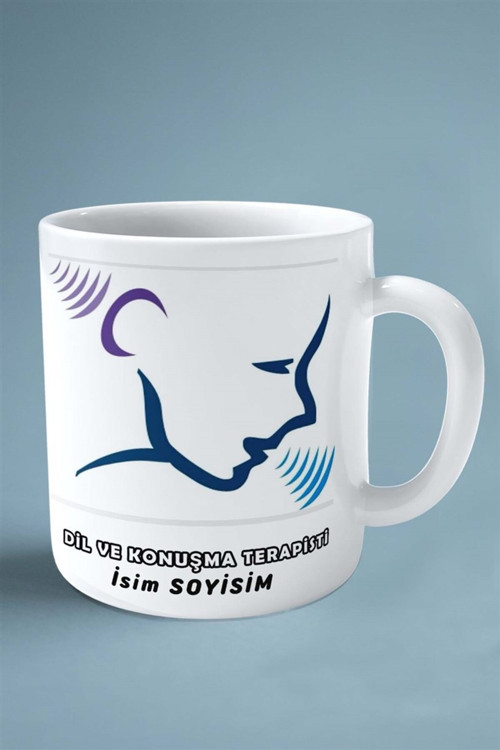 Art hedi̇ye dil ve konuşma terapisti Meslek Baskılı Kupa Bardak Çift Taraflı baskı kişiye özel model 1