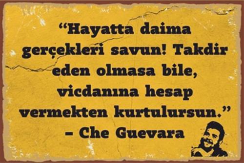 Che Guevara Sözleri Retro Ahşap Poster 20x30