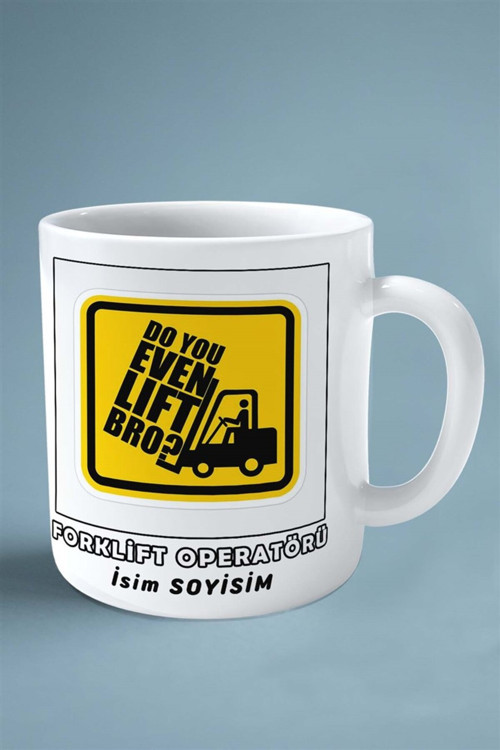 Art hedi̇ye forklift operatörü Meslek Baskılı Kupa Bardak Çift Taraflı baskı kişiye özel model 3