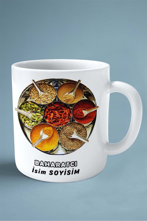 Art hedi̇ye baharatcı Baskılı Kupa Bardak Çift Taraflı baskı kişiye özel model 5