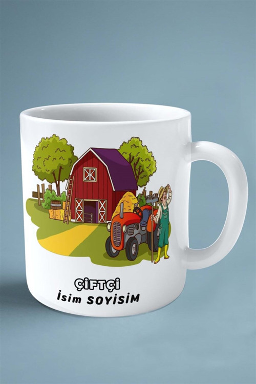 Art hedi̇ye çiftçi rençber Meslek Baskılı Kupa Bardak Çift Taraflı baskı kişiye özel model 22