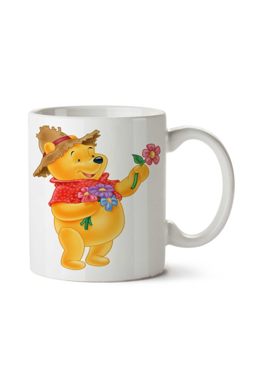 Art hedi̇ye Winnie The Pooh Çiçek iki Tarafı Baskılı Kupa Bardak
