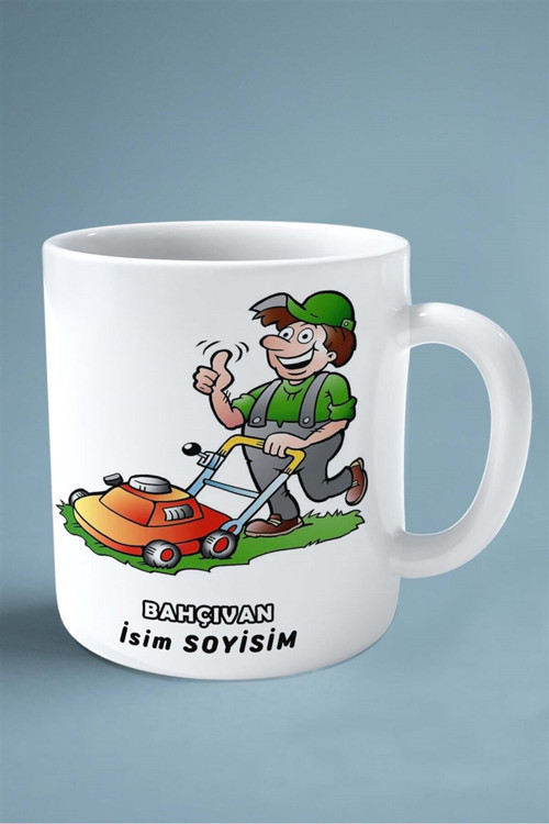 Art hedi̇ye bahçıvan Baskılı Kupa Bardak Çift Taraflı baskı kişiye özel model 2
