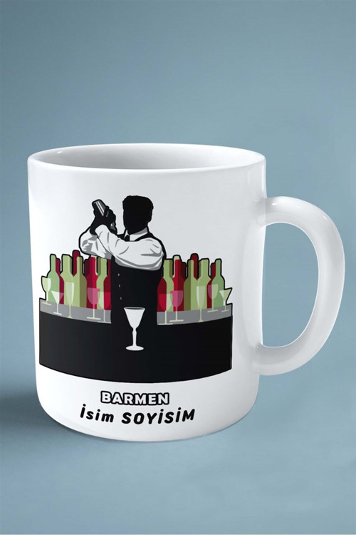 Art hedi̇ye barmen Baskılı Kupa Bardak Çift Taraflı baskı kişiye özel model 12