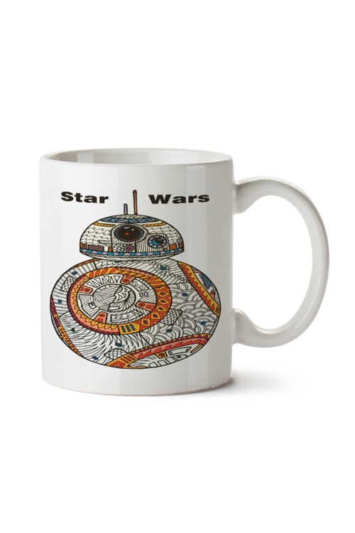 Art hedi̇ye STAR WARS Robot Geometrik Desen iki Tarafı Baskılı Kupa Bardak