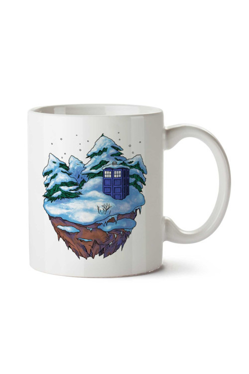 Art hedi̇ye Tardis On A Floating Winter Island Doctor Who iki Tarafı Baskılı Kupa Bardak